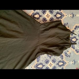 strapped black skater dress